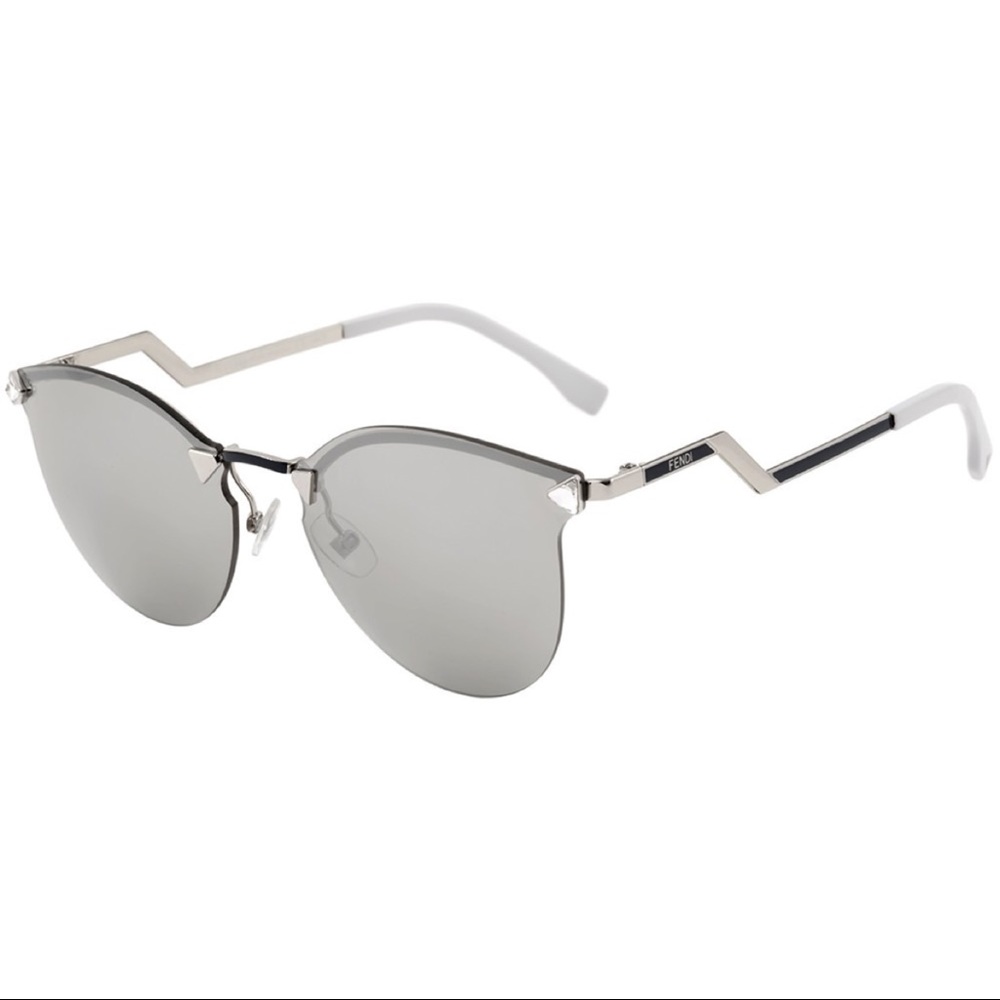 Fendi FF0040/S Iridia Silver Cat Eye Sunglasses